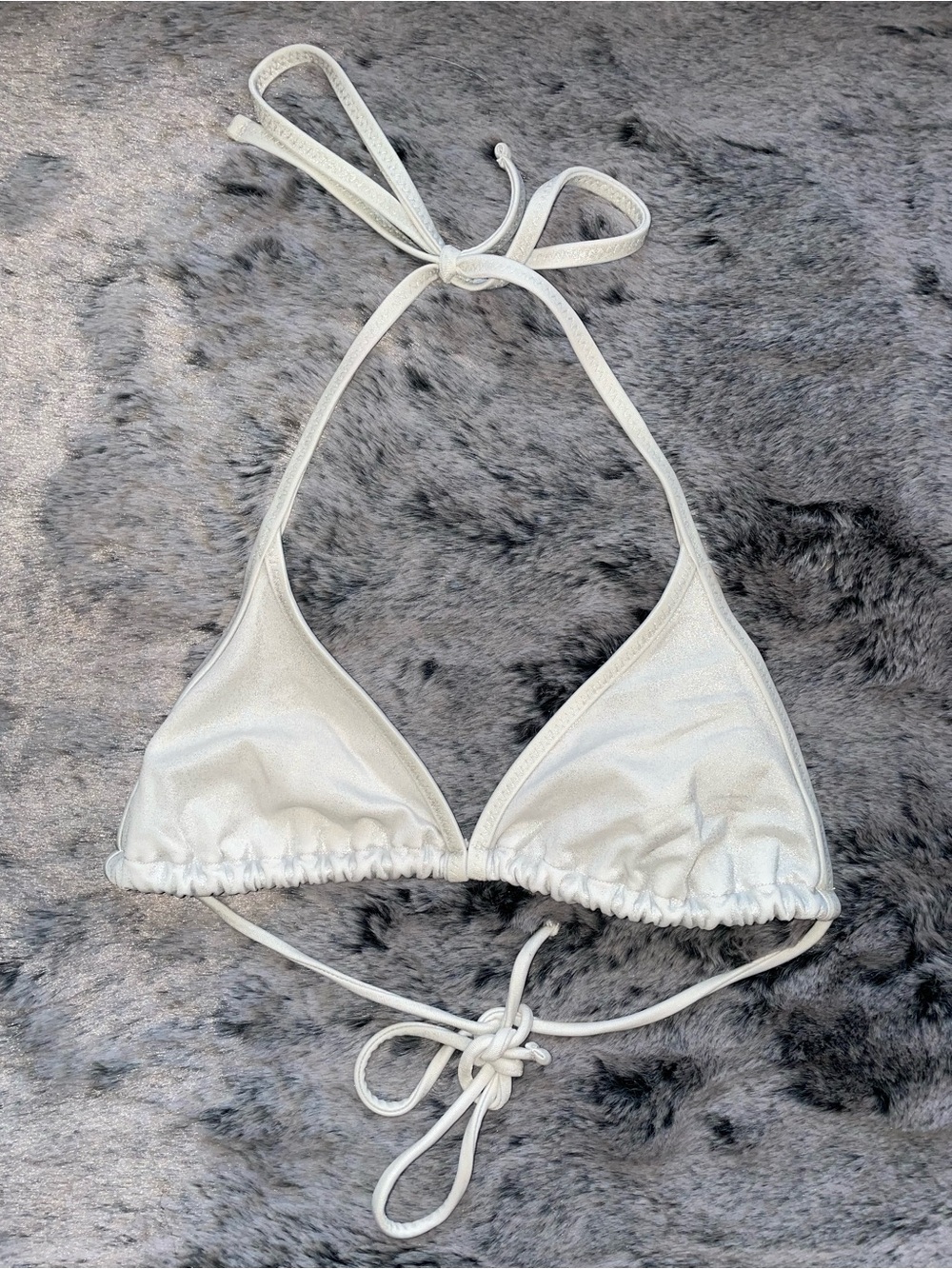 Out from under Urban Outfitters white sparkly glitter bikini top women’s XXS